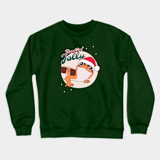 African Fat Tailed Gecko, Christmas Edition! Feelin Jolly! Green BG Crewneck Sweatshirt